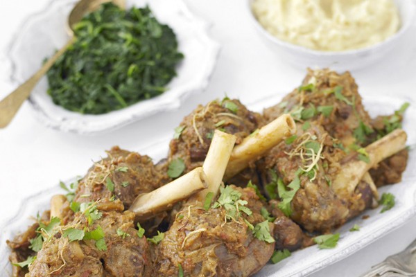 Lamb shank and chestnut curry with parsnip mash