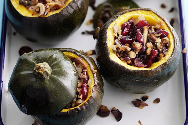 Stuffed Gem Squash Recipe with Cranberry and Chestnut Stuffing