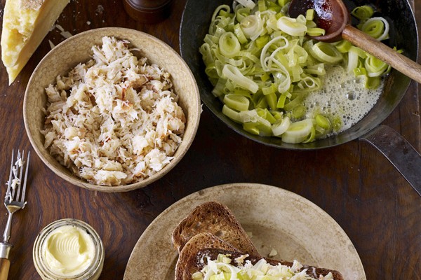 Crab Meat on Toast Recipe with Leek