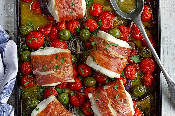 Baked Cod Loin Recipe with Olives