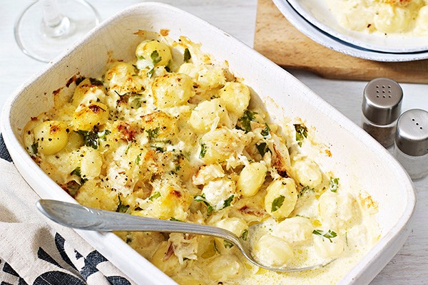 Baked Gnocchi Recipe with Lemon and Crab
