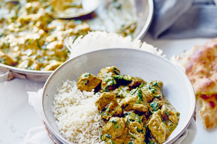 Lamb Curry Recipe with Spinach and Cashew
