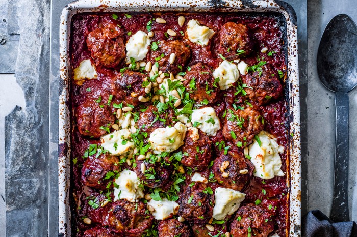 Greek Lamb Meatballs Recipe with Feta and Tomato