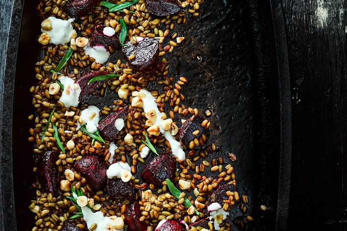 Roasted Beetroot Recipe with Sherry Vinegar and Freekeh