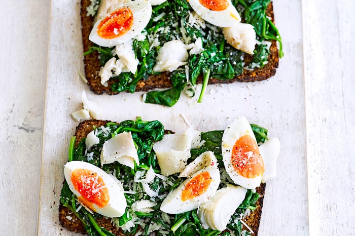 Smoked Haddock and Spinach Rye Toasts