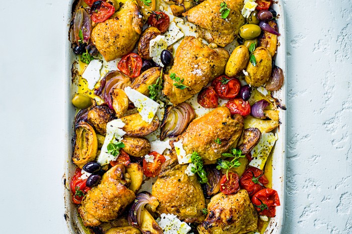 Mediterranean chicken traybake